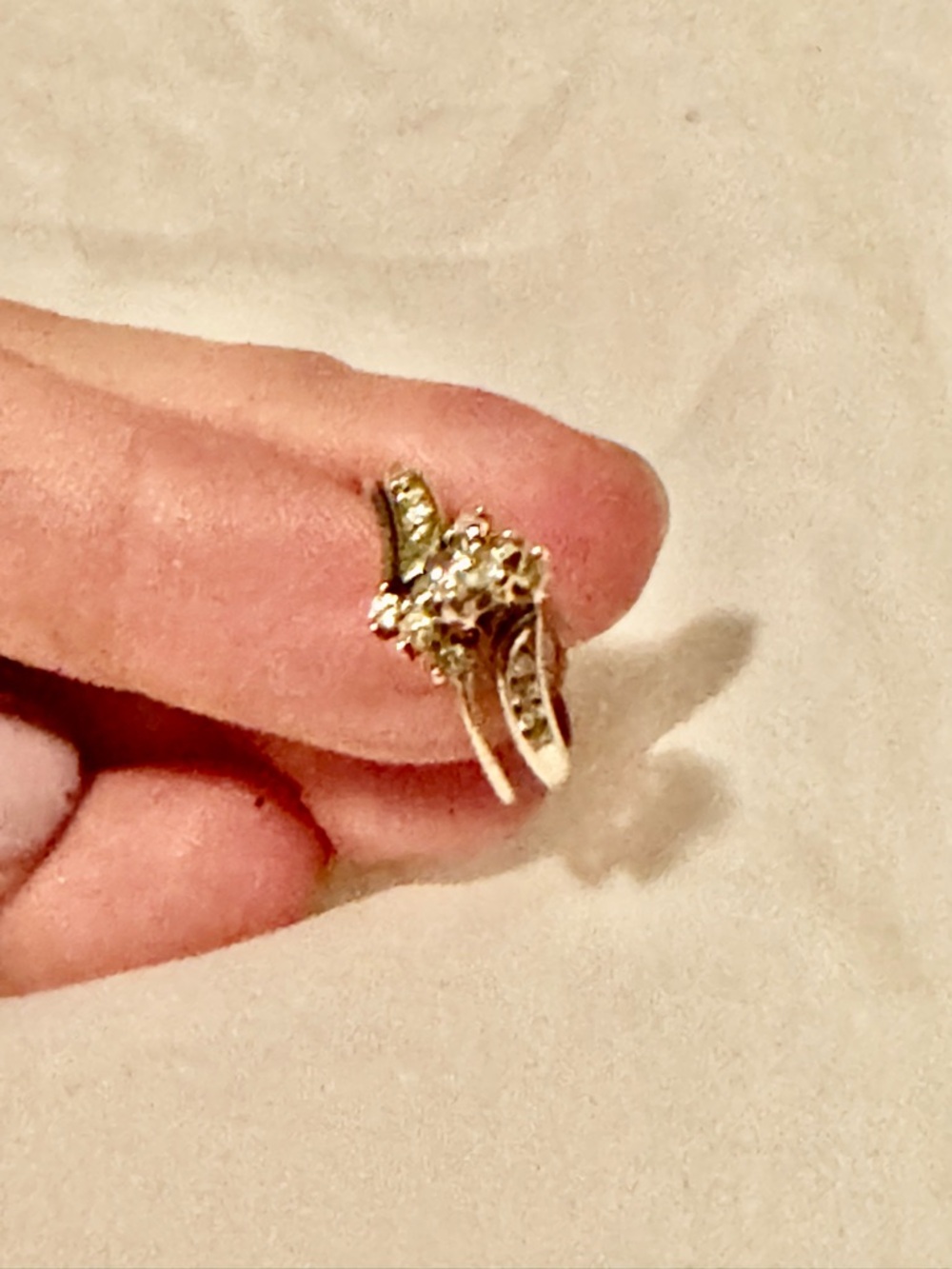 Gold-Tone Clear Stone Cluster Ring for Women